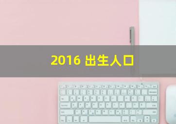 2016 出生人口